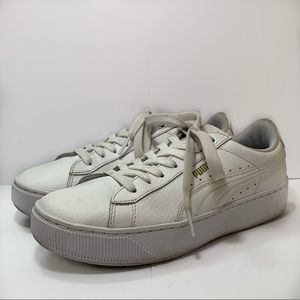 PUMA White Platform Sneakers with Memory Foam